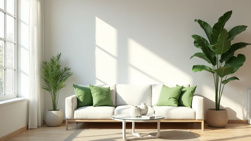 +44 fotos e ideas sobre qué colores combinan con verde: inspiración y armonía para vestir tus espacios 7 Verde y blanco roto en salón luminoso con estilo natural