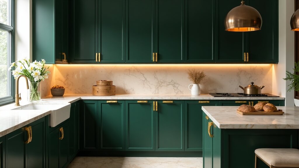 Ideas con colores que combinan con el verde militar para una casa moderna y versátil 20