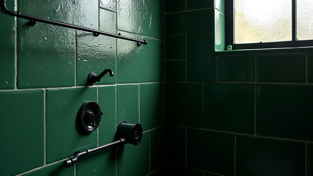 +44 fotos e ideas sobre qué colores combinan con verde: inspiración y armonía para vestir tus espacios 17 Baño con verde y negro: contraste moderno usado con mesura