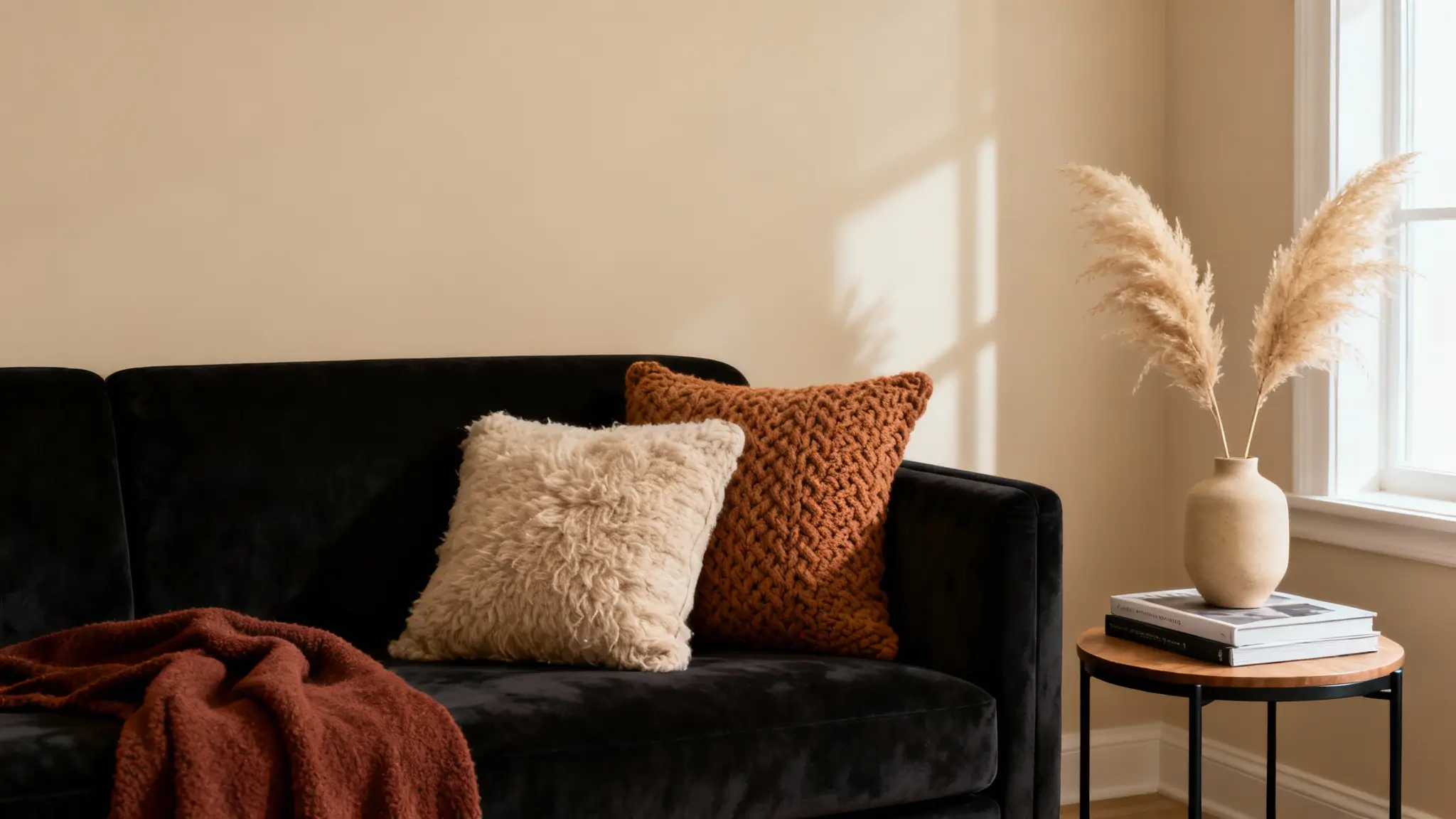 Que colores combinan con el negro para un estilo moderno y versátil 5 Negro y beige en decoración equilibrada