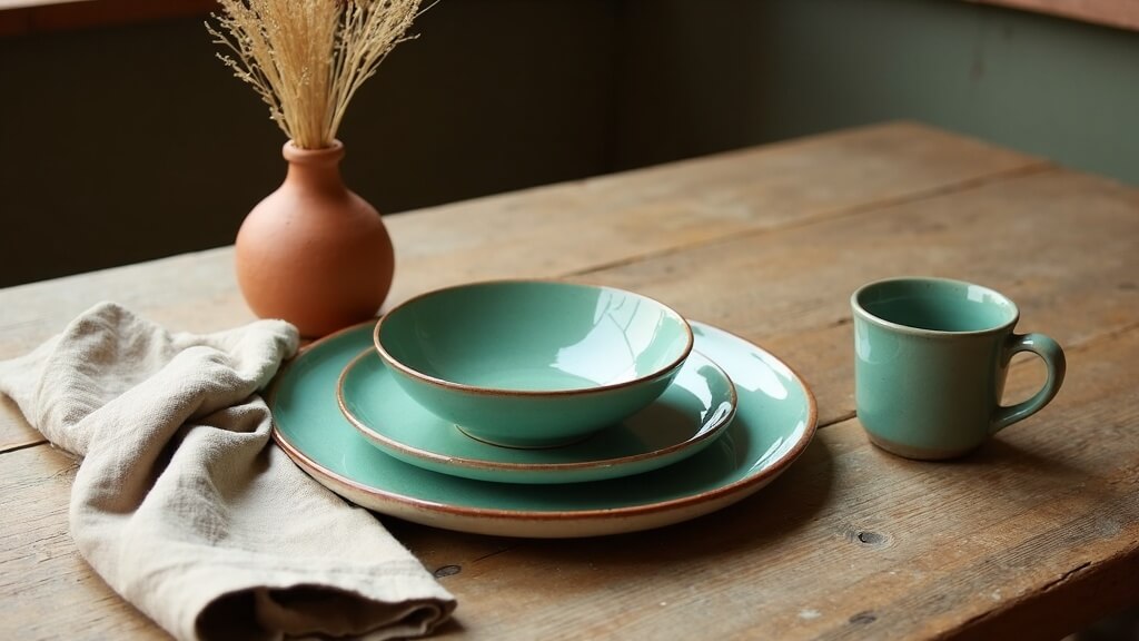 + 26 fotos con colores que combinan con el verde esmeralda: ideas bonitas para un hogar fresco y luminoso 8 Latón y cerámica combinados con verde esmeralda