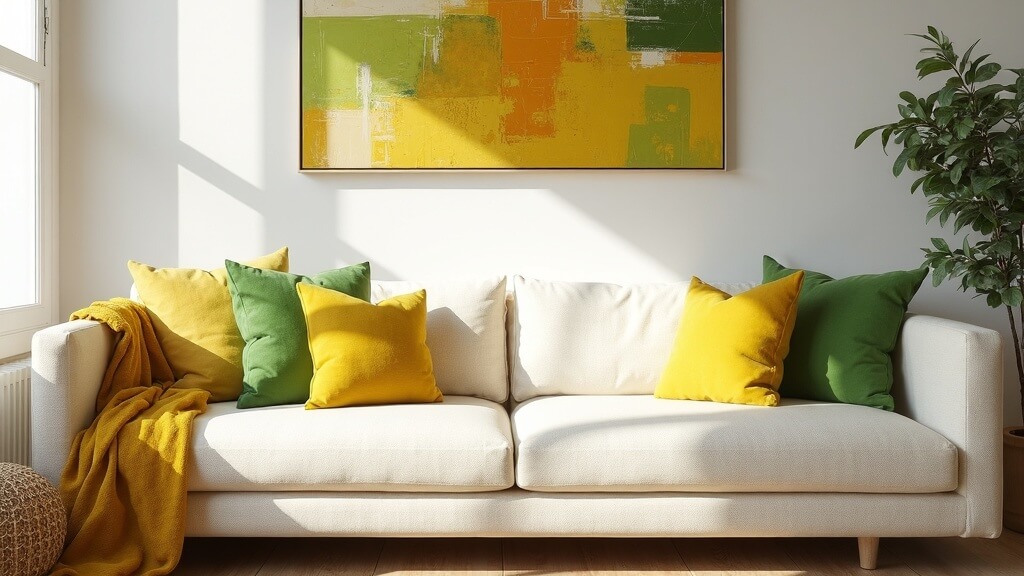 Colores que combinan con el verde lima: ideas frescas y luminosas para tu casa 10 Salón con acentos verde lima