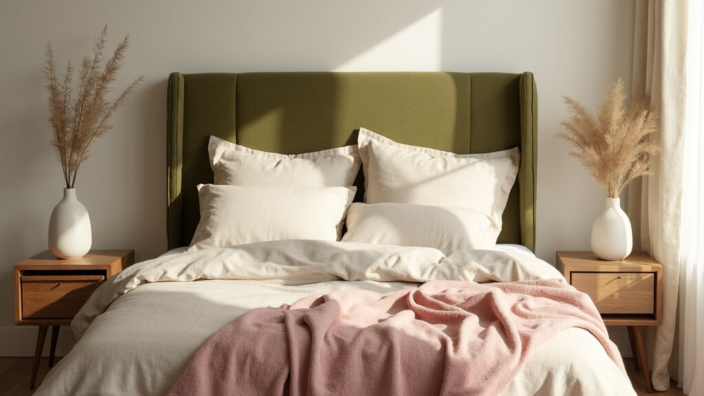 Verde oliva con rosa empolvado