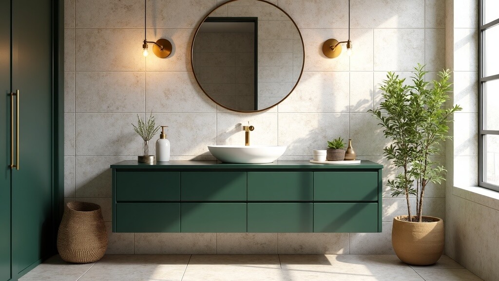 Verde oscuro con madera y detalles en latón